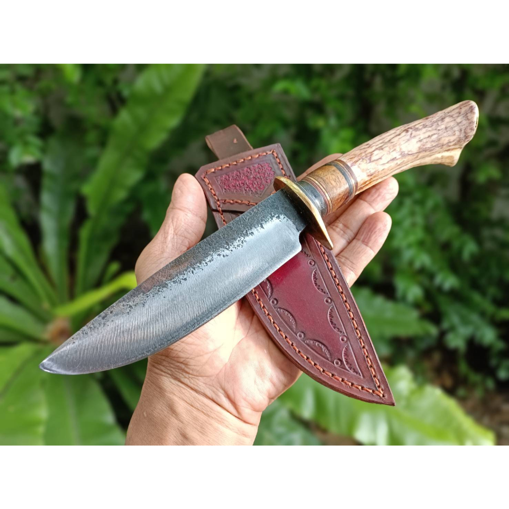 มีดแคมป์ Hunter Pocket knife มีดเดินป่า มีดแล่ ใบ 5.8” ตีร้อนชุบแข็ง