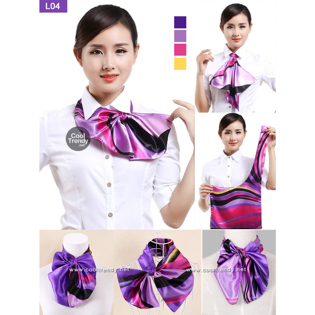 ภาพหน้าปกสินค้าCooltrendy ผ้าพันคอกึ่งสำเร็จรูป ผ้าพันคอยูนิฟอร์ม uniform Scarf (โทนสีม่วง) จากร้าน cooltrendy บน Shopee