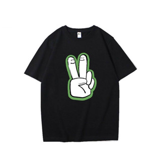 Gesture Y แฟชั่น เสื้อยืดเทรนด์นักเรียน คอกลมแขนสั้นพิมพ์ลายเสื้อผ้า