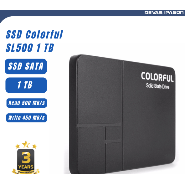 ภาพหน้าปกสินค้าCOLORFUL SSD SL500 ขนาด 1TB (500/450 MB/s) รับประกัน 3 ปี โดย Devas IPASON จากร้าน devasipason บน Shopee