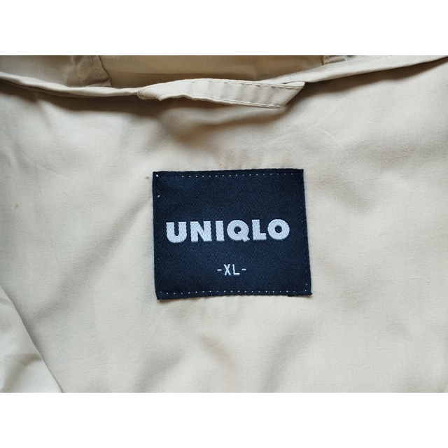 uniqlo-เสื้อฮู้ดแขนสั้น-แจ็คเก็ตฮู้ด-ผ้ากันน้ำ-สีครีม-ไซส์xl-48-49-สภาพเหมือนใหม่-unisex