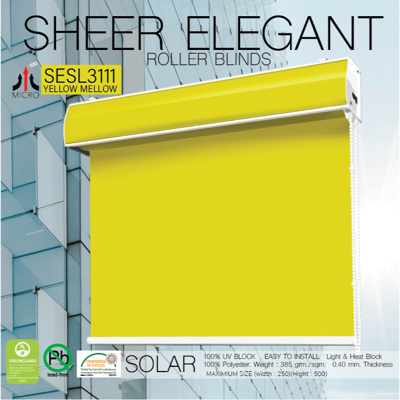 sesl-3111-สี-yellow-mellow-ม่านม้วนทึบแสง-รุ่นฝาครอบรางระบบโซ่ดึง-ผ้า-black-out-กันแสงและความร้อน-100-ป้องกันฝุ่นเกาะ