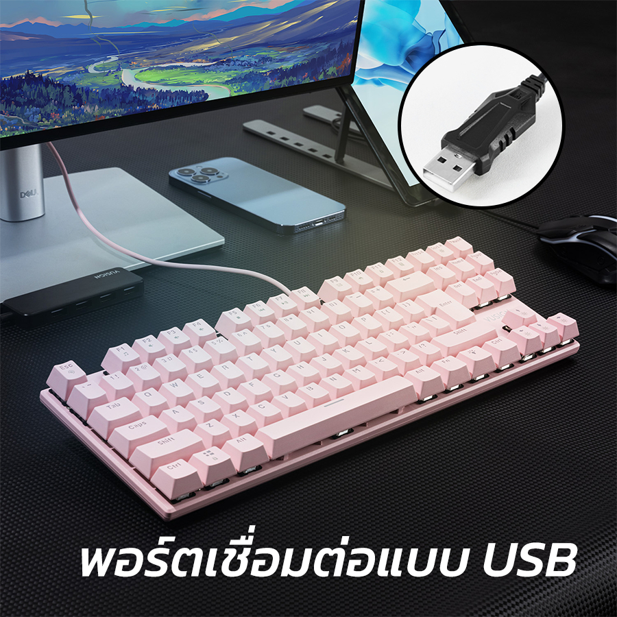 แป้นพิมพ์-keyboard-คีย์บอร์ดสำนักงาน-คีย์บอร์ดคอมพิวเตอร์-แป้นพิมพ์ออฟฟิศ-แป้นโค้งรับมือ-พอร์ท-usb-mechanical-encoremall