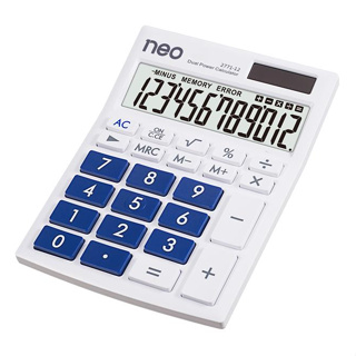 เครื่องคิดเลข 12 หลัก นีโอ 2771-12 สีขาว-ฟ้า Neo Calculator