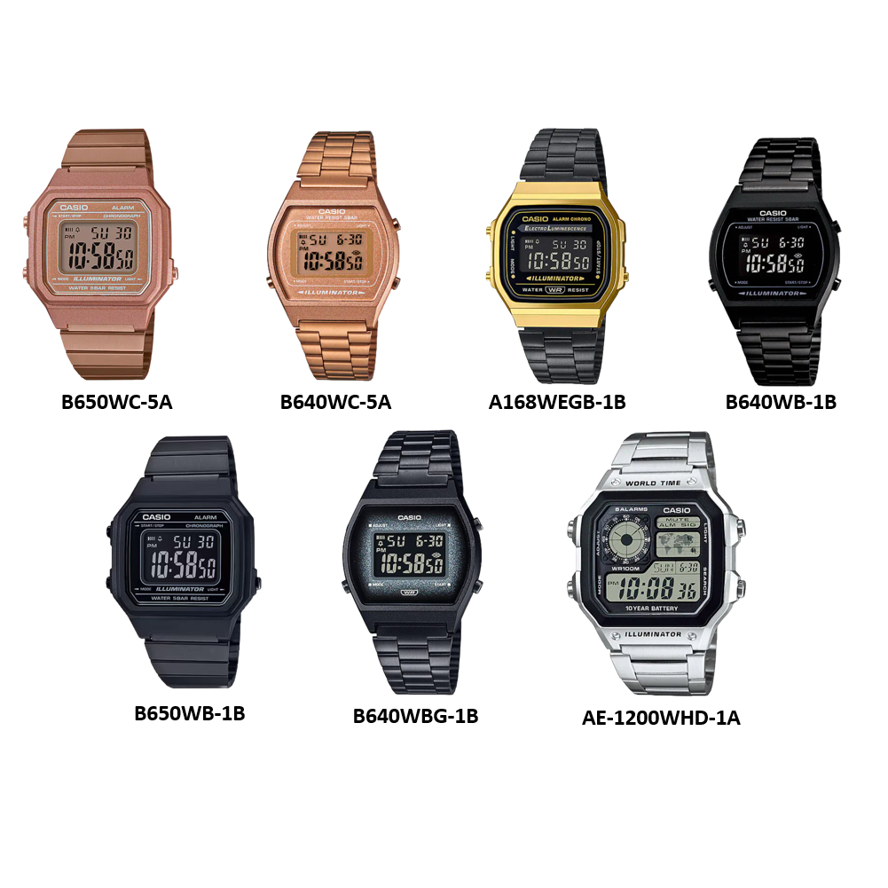 ภาพหน้าปกสินค้าCasio นาฬิกาข้อมือผู้หญิง รุ่น B640,B650,A168WAGB,AE-1200WHD ประกันศูนย์ CMG 1 ปี จากร้าน watchzoneshop บน Shopee