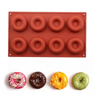 แม่พิมพ์ ซิลิโคน โดนัท8 ช่อง (คละสี) Donut molds