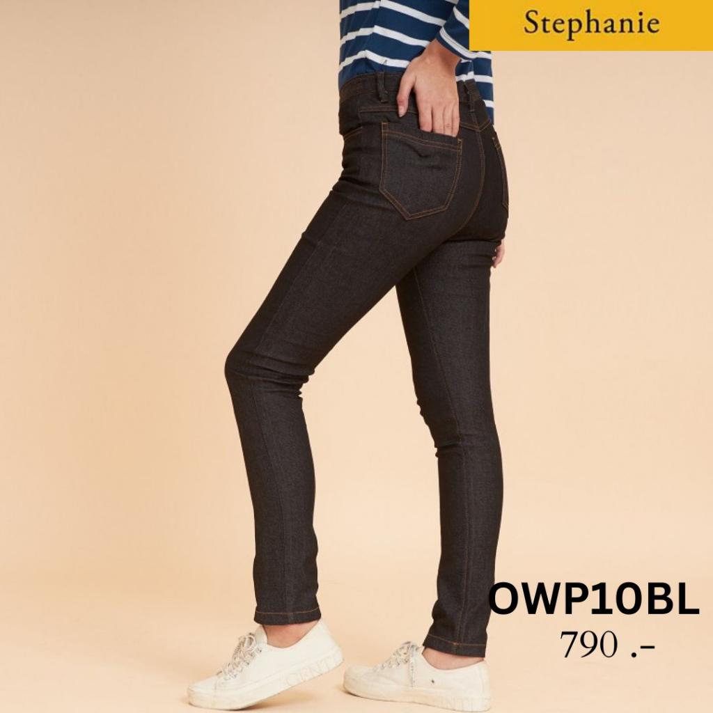 stephanie-กางขายาวสีดำ-ขาทรงกระบอกเล็ก-owp10bl