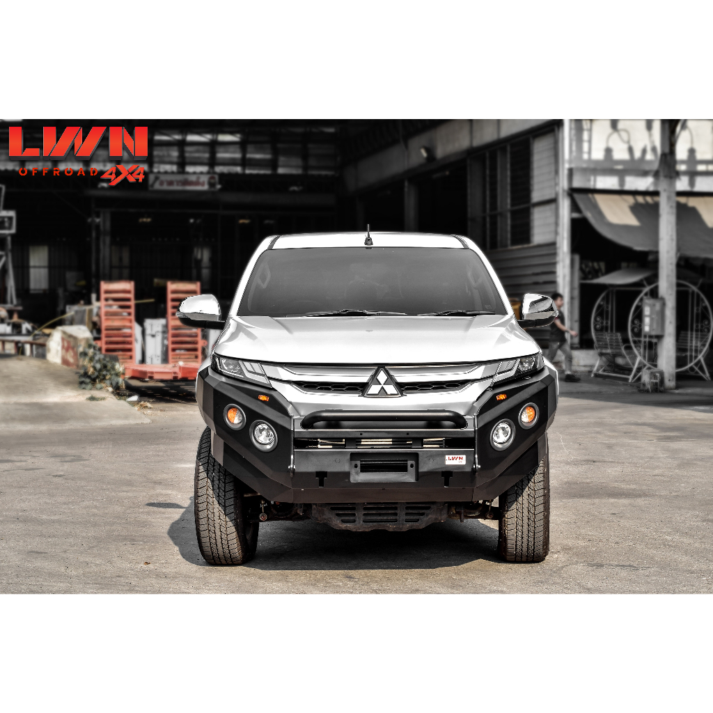 กันชนหน้าtriton-2019-2023-รุ่น-fb-012-กันชนเหล็กดำ-off-road-bumper-แบรนด์-lwn4x4-mitsubishi-triton-กันชนไทรทันออฟโรด