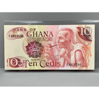 ธนบัตรรุ่นเก่าของประเทศกานา ชนิด10Cedis ปี1978 UNC