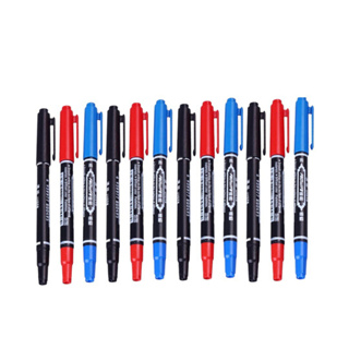 ปากกาเขียนผิว เขียนอื่นๆ 1ด้ามมี2หัวมีสีดำ สีแดง สีน้ำเงิน