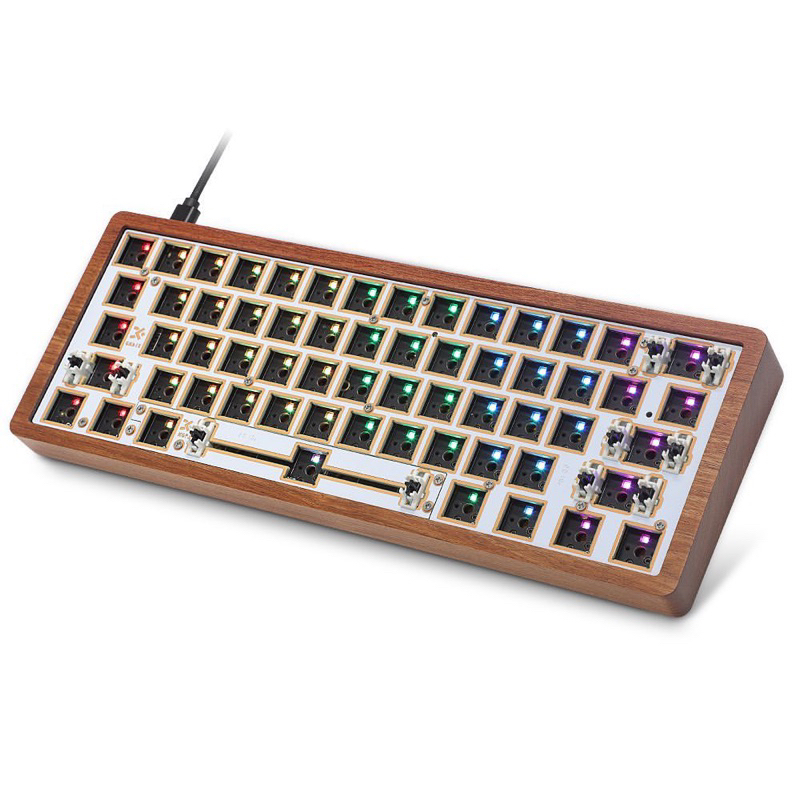 คีย์บอร์ด60-keyboard-skyloong-gk61x-gk61xs-wooden-bluetooth-คีย์บอร์ดบลูทูธ