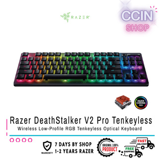 ส่งฟรี ของแท้💯 คีย์บอร์ด Razer DeathStalker V2 Pro TKL - Black - Wireless Low-Profile RGB Optical Keyboard