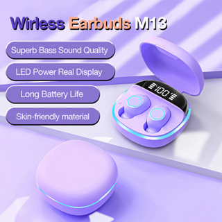 หูฟังบลูทูธไร้สาย M13 TWS 5.2 รุ่นล่าสุด คุณภาพเสียงดี เชื่อมต่อดี พร้อมกล่องชาร์จ Compatible for IP