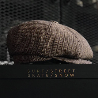 Newsboy Herringbone Snap Hat 58 Cm. สีน้ำตาล