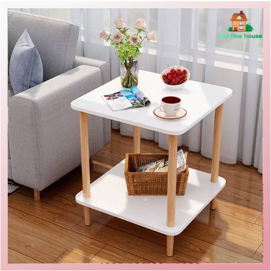 my-fine-house-ห้องนอนโต๊ะข้างโต๊ะข้างตู้โต๊ะข้างที่เรียบง่ายที่สุด-2-ชั้นสีขาวและโต๊ะข้างไม้-ตัวเลือกหกแบบ