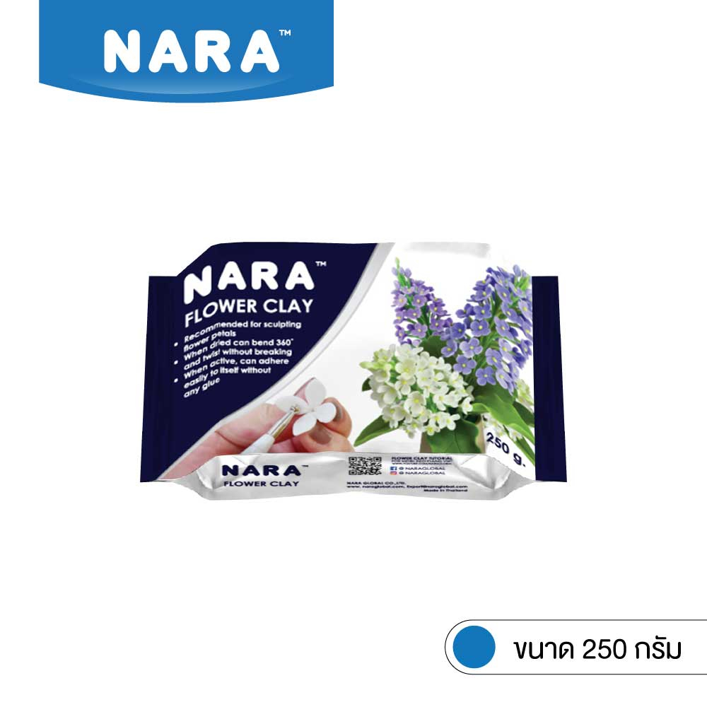ภาพหน้าปกสินค้าNARA Thai Clay ดินไทย ดินปั้นดอกไม้ ดินปั้นของจิ๋ว ขนาด 250 กรัม (สีขาว/White)