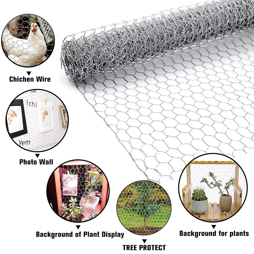 hexagonal-wireตาข่ายหกเหลี่ยม-ขนาด1x25m-ตาข่ายลวดกรงไก่-ตะแกรงเหล็กชุดเชื่อมแน่นไม่หลุด-ตาข่ายทำกรงนก-ตาข่ายกันงู