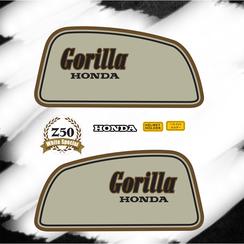 sticker-ติดถังน้ำมัน-honda-gorilla-white