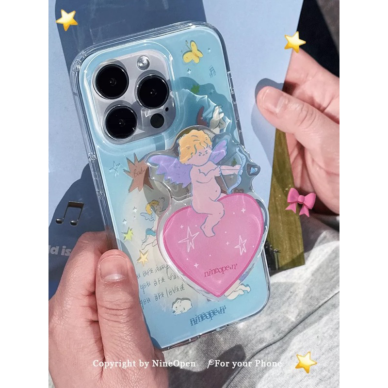 blue-cupid-love-in-fairytale-เคสไอโฟนสีฟ้าลายคิวปิดจากแบรนด์nineopen