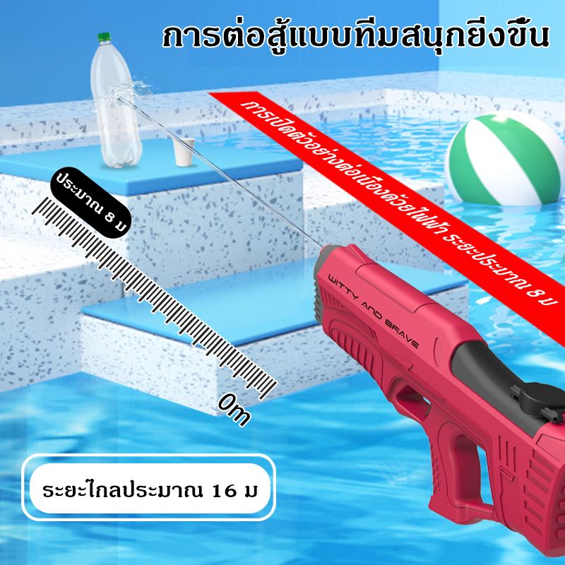 ปืนฉีดน้ำไฟฟ้า-ฉีดอัตโนมัติ-แรงดันต่อเนื่อง-ยิงไกล7เมตร-แบตพร้อมสายชาร์จ-ปืนของเล่นเด็ก-water-gun-ของเล่นปืนไฟฟ้า-ของเล