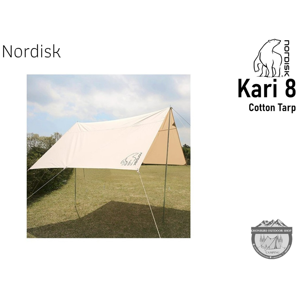 Nordisk Kari 8 Basic Cotton Tarp #ทาร์ป สี่เหลี่ยมผืนผ้า มี Nordisk Kari 8 Basic Cotton Tarp #ทาร์ป สี่เหลี่ยมผืนผ้า มี
