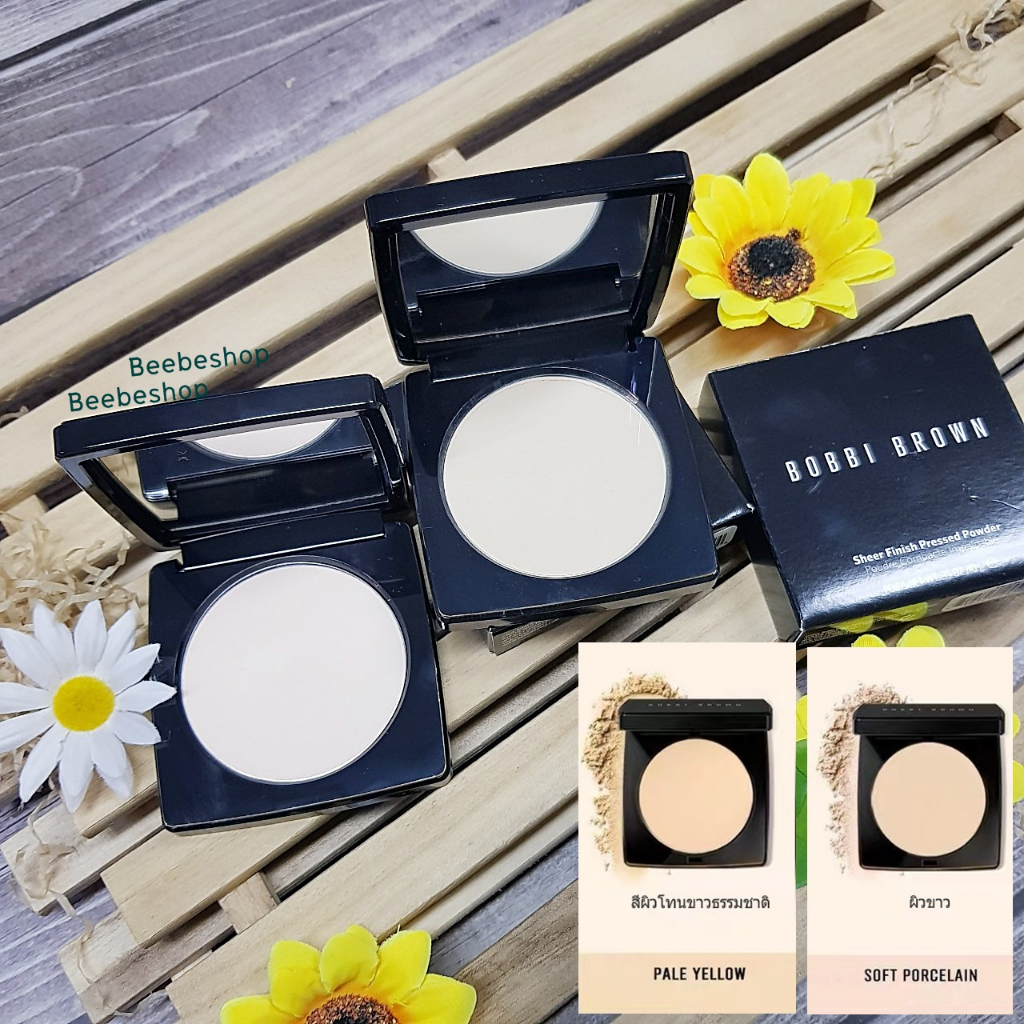 BOBBI BROWN Sheer Finish Pressed Powder – Pale Yellow, 9 G, Kompaktpuder Für 12 Stunden Mattierung