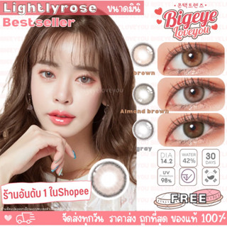 คอนแทคเลนส์ Lightly Rose Almond brown / Brown / Gray (Luxzylens) ขนาดมินิ 💖รุ่นยอดฮิตในเกาหลี🇰🇷🍭