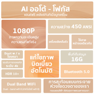 ภาพขนาดย่อของภาพหน้าปกสินค้าWanbo T4 Projector 4K HD โปรเจคเตอร์ โปรเจคเตอร์พกพา แก้ไขภาพบิดเบี้ยวอัตโนมัติ โฟกัสอัตโนมัติ จากร้าน wanboofficialstore บน Shopee ภาพที่ 1