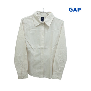 GAP(S) เสื้อเชิ้ตแขนยาว ลายทาง สีน้ำตาล