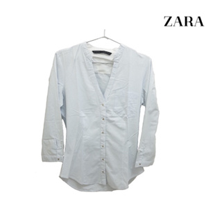 Zara(XS) เสื้อเชิ้ตแขนยาว คอวี