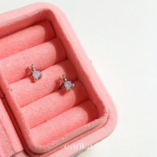 earika.earrings - pink opal bunny piercing จิวหูเงินแท้จี้น้องกระต่ายโอปอลสีชมพู (ราคาต่อชิ้น) เหมาะสำหรับคนแพ้ง่าย