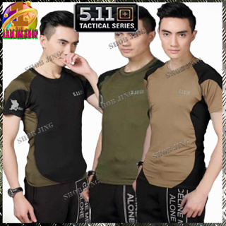 เสื้อยืดคอกลมยุทธวิธี5.11แขนสั้น-แขนยาว เหมาะเดินป่าล่าสัตว์ลาดตระเวนแห้งเร็ว เสื้อคอกลมคอมแบท เสื้อ5.11 Tactical T-shir