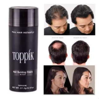 🔥ผงไฟเบอร์สีดำ Toppik ผงไฟเบอร์เพิ่มผมหนา🔥 Toppik Hair Building Fiber ปิดผมบาง หัวล้าน ผมบาง ขนาด 27.5 กรัม - สีดำ