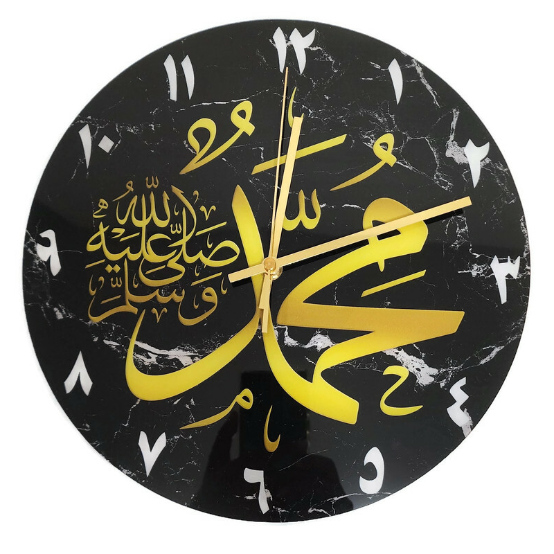 นาฬิกาแขวนผนัง-นาฬิกามุสลิมขนาด-30-ซม-amn-381-ภาษาอาหรับลวดลายสวยงามสำหรับประดับบ้าน-ห้องละหมาด-ของขวัญอิสลาม