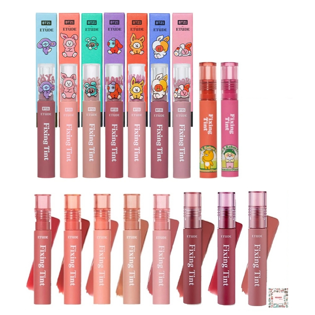 ภาพหน้าปกสินค้าEtude House Fixing Tint 2g 4g - BT21 BTS, Kakao Pink Sweet Potato, Orange Mojito, Analog Rose, Vintage Red, Mellow Peach จากร้าน sodaados บน Shopee