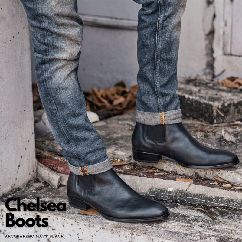 901 Arcobareno Chelsea Boots Matt Black | Shopee Thailand