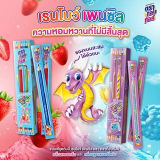 ดราก้อนทังค์ เรนโบว์เพนซิล สอดไส้ครีม สตรอครีม 1 กล่องมี 8สี ขนาด 25 กรัม × 12 ชิ้น