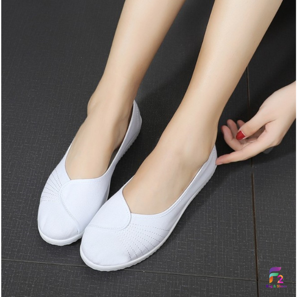 f2-พร้อมส่ง-รองเท้าคัชชูพยาบาล-พื้นขอบหยัก-สีขาว