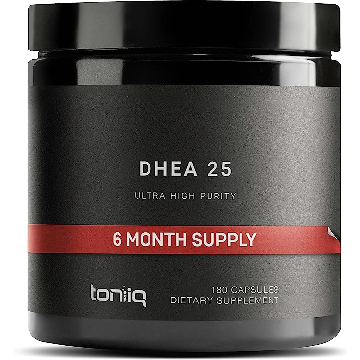 Toniiq Ultra High Strength DHEA 25 mg. 180 Capsules 📌 exp.01/2025 📌 ดี