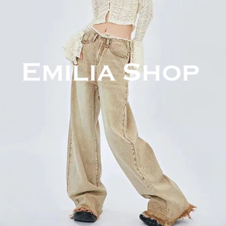 EMILIA SHOP กางเกงขายาว กางเกงเอวสูง สไตล์เกาหลี 2022 ใหม่ ES220094
