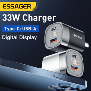 Essager 33W GaN จอแสดงผลดิจิทัล USB Typ C ที่ชาร์จเดินทาง PPS PD QC ชาร์จเร็ว 3.0 3.0 ชาร์จเร็ว ที่ชาร์จสําหรับ Samsung