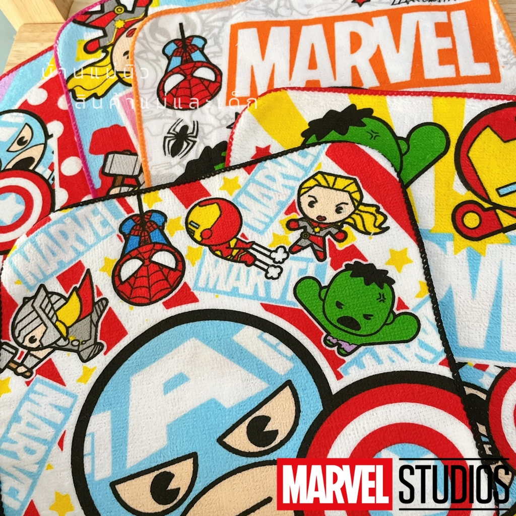 ภาพหน้าปกสินค้าผ้าเช็ดหน้า  20x20  MARVEL ลายการ์ตูน ฮีโร่ กัปตัน สไปเดอร์ พร้อมส่ง เลือกลายได้ ไม่มีขั้นต่ำ จากร้าน nooksaratip บน Shopee