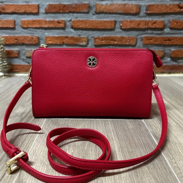 Tory burch brody pebbled wallet crossbody sale