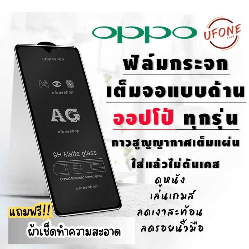 ภาพหน้าปกสินค้าฟิล์มกระจก OPPO แบบด้านเต็มจอ A1k A5 A9 A5s A12 A15 A31 A53 A73 A91 A92 A93 F11 Pro K3 Reno Reno 4 Reno 2F