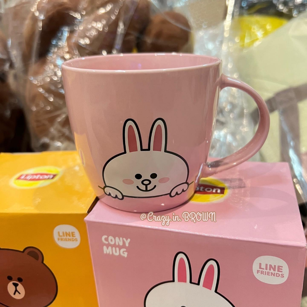 line-friends-x-lipton-mug-brown-cony-แก้วมัคหมีบราวน์-โคนี่-ลิปตัน-พร้อมส่ง