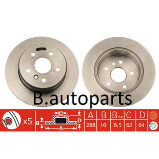 จานเบรคหลัง LEXUS RX300 1998- TOYOTA CAMRY ACV30 ACV31 ACV36 2.0 2.4 2002-2006 RUNSTOP /คู่