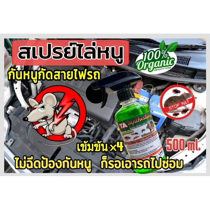 มาใหม่เข้มข้น-ไล่หนูป้องกันหนูกัดสายไฟ-ที่บ้านและรถยนต์-ขนาด500mlเห็นผลชัดเจน