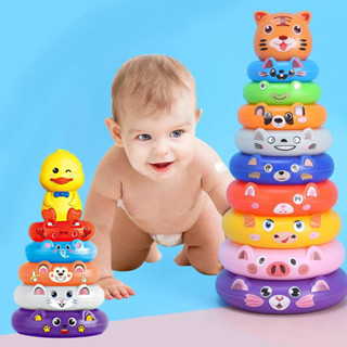 ของเล่นเด็ก เกมโยนห่วง ฟรีสติ้กเกอร์น่ารักๆ ของเล่นเสริมทักษะ เสริมพัฒนาการ เจดีสวมหลัก สีสันสวยงามมาก