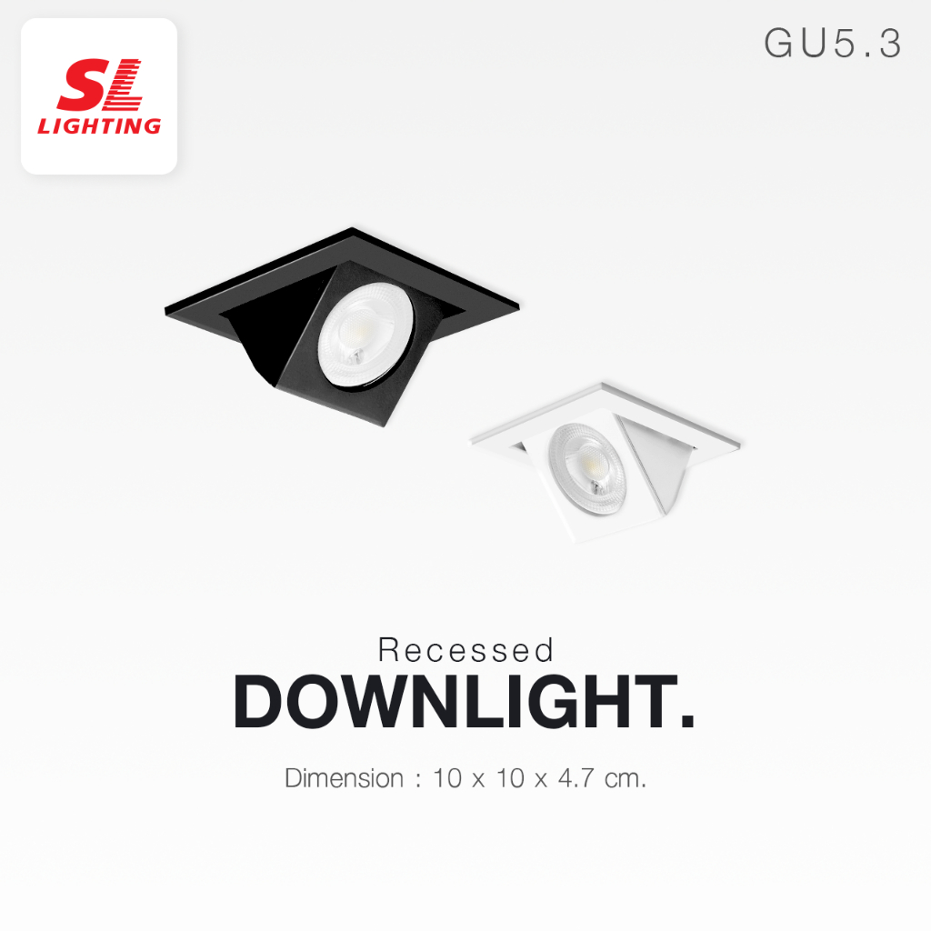 ภาพหน้าปกสินค้าSL LIGHTING  Recessed Downlight โคมไฟดาวน์ไลท์ แบบฝังฝ้า สามารถปรับองศาได้ ทรงสี่เหลี่ยม ขั้ว G5.3 MR16 รุ่น SL-6-507A จากร้าน sl.lighting บน Shopee