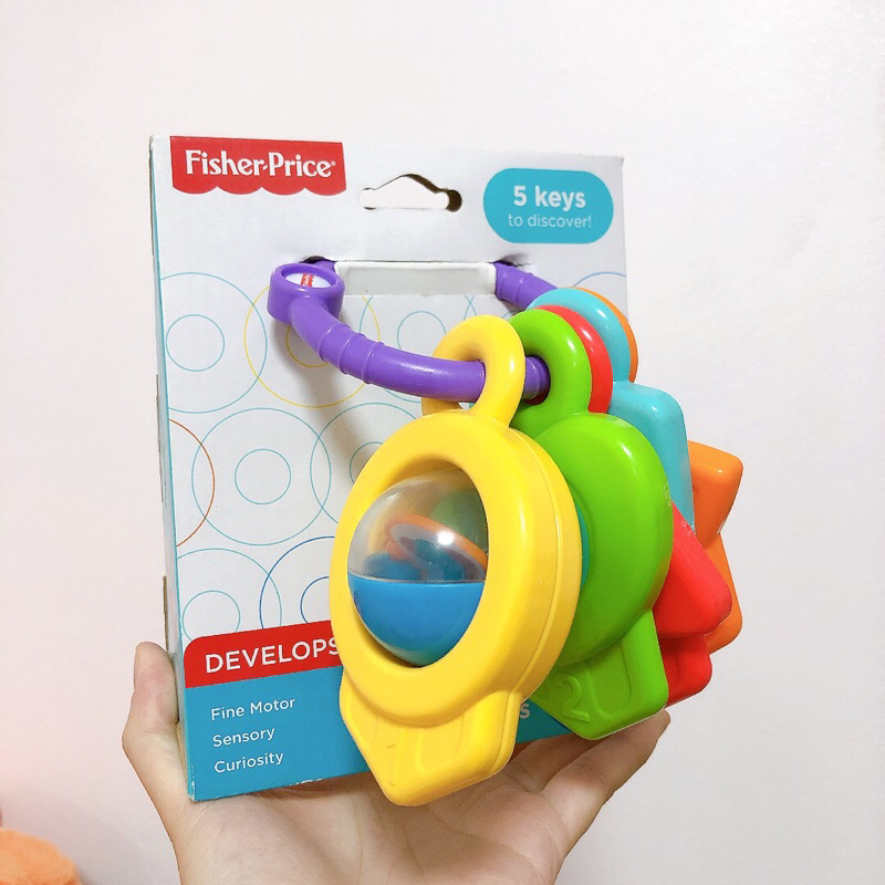 fisher-price-5-keys-ยางกัดรูปพวงกุญแจ-ของเล่นเสริมพัฒนาการเด็ก-สอนสี-และนับจำนวน